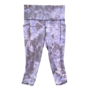Athleta Salutation Stash Pocket II Capri Leggings Tie Dye Sz Small
